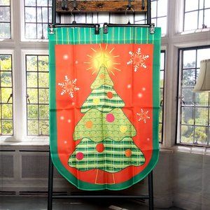 NWT CHRISTMAS TREE DOUBLE-SIDE NYLON FLAG (27"W x 37"L)